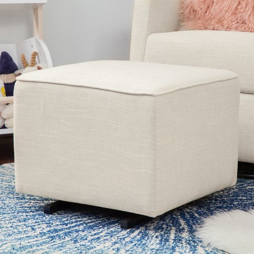 Gliding Ottoman White Linen